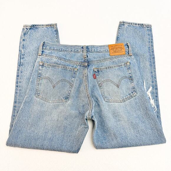 Levi's Wedgie Ripped Button Fly Light/Med Wash Denim Jeans SZ28 - Picture 3 of 8